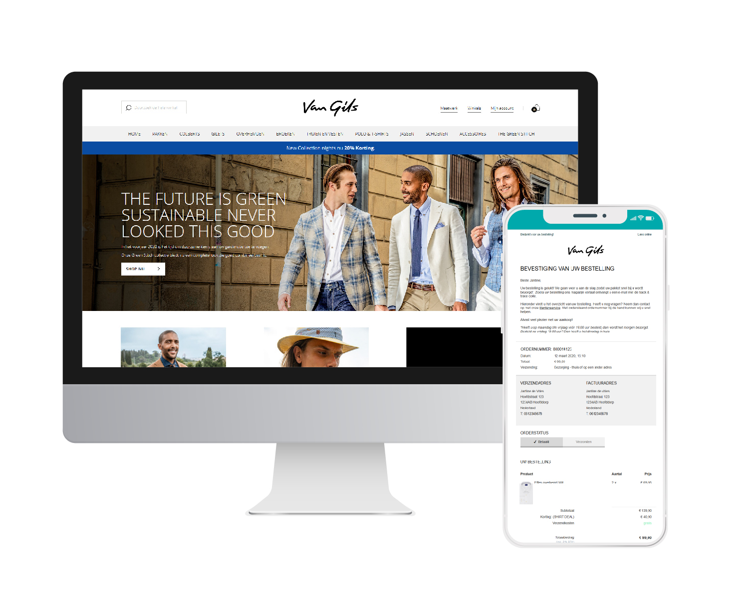 case van gils huisstijl op website en in email
